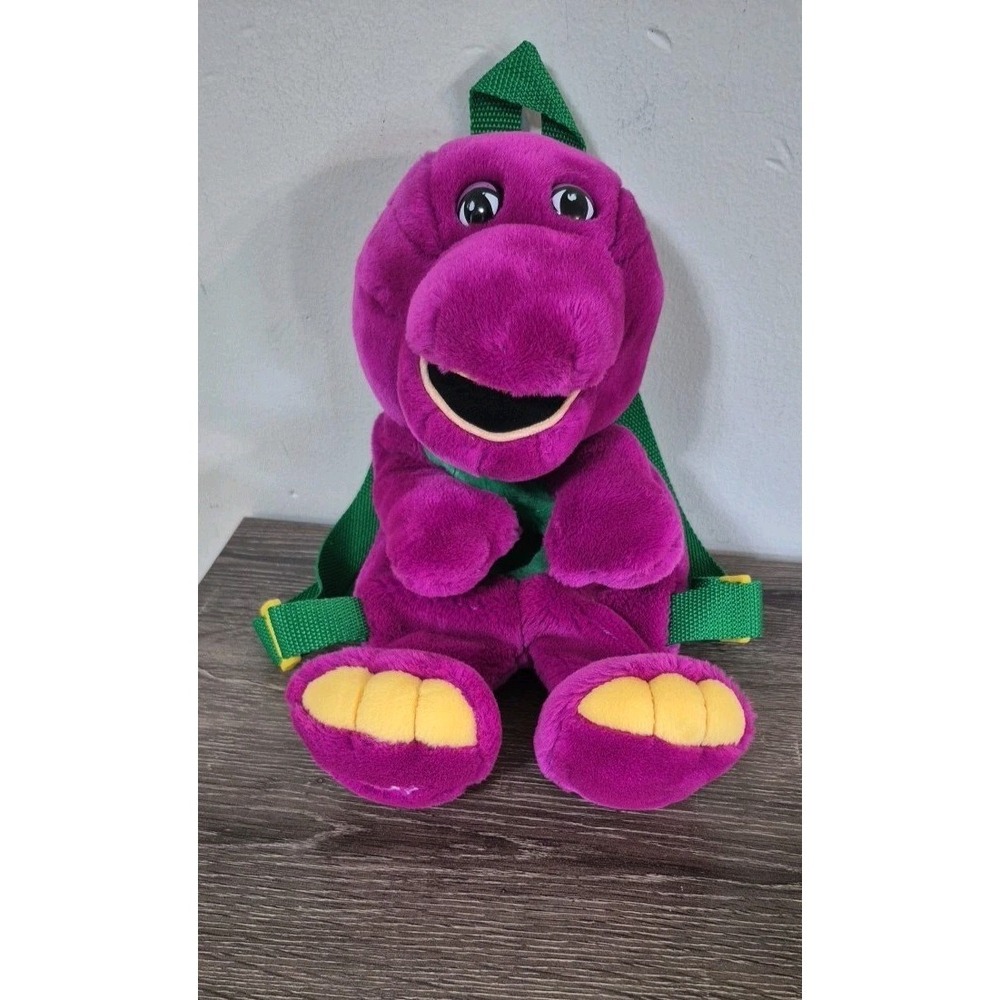 Vintage Barney & Friends Kids Backpack Plush Purple Dinosaur
